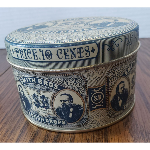 Smith Bro's Cough Drops Vintage Antique Advertising Tin Trinket Stash Box - Picture 4 of 8